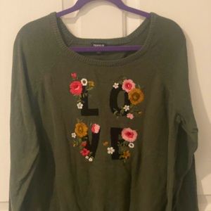 Olive green Torrid Love Sweater